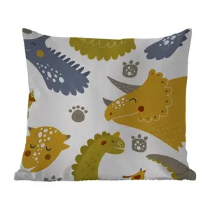 Подушка для улицы - Динозавр - Узор - Мальчики - Динозавр - Дети - 50x50 см - Водонепроницаемая - Подушка для отдыха - Удобная - Подушка с рисунком MuchoWow