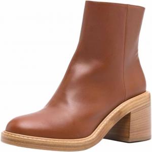 Женские модные ботильоны FOWT с круглым носком, боковой молнией, средней толстой подошвой, каблук средней высоты, повседневные ботинки для ежедневной носки, размер 4-16 US, Sienna