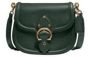 Кожаная седельная сумка Beat через плечо кроссбод среднего размера для женщин Jasper COACH