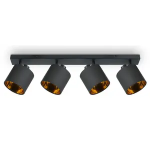 Потолочный светильник ANIKA E14, также может использоваться в качестве настенного светильника Paco Home, Schwarz-Gold