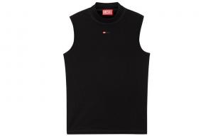 DIESEL Женская футболка-водолазка T Mokky Sl Microdiv с ребристой горловиной черный