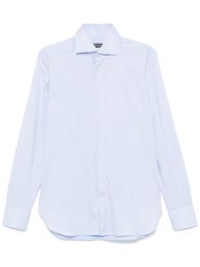 Рубашка с эффектом меланжа Zegna, синий