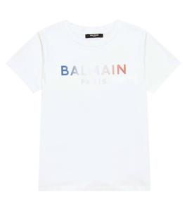 Хлопковая футболка с логотипом Balmain Kids, 100-Bianco