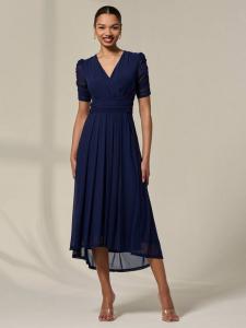 Платье миди с пышными рукавами для миниатюрных Jolie Moi, Navy