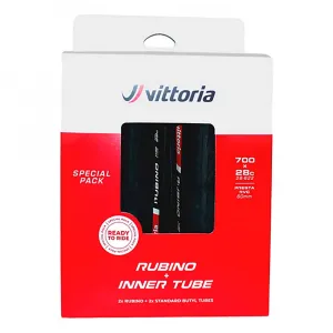 Дорожная шина Vittoria 2x Rubino V G2.0 700C x 28 + 2x Tubes road tyre, прозрачный