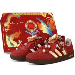 Adidas Кроссовки для скейтбординга Vl Court Classic износостойкие и легкие низкие унисекс красный gold