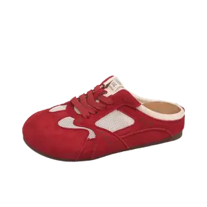 JimiXiong Женские противоскользящие закрытые тапочки с резиновой подошвой, устойчивые к запаху и истиранию, красные, цвет Red