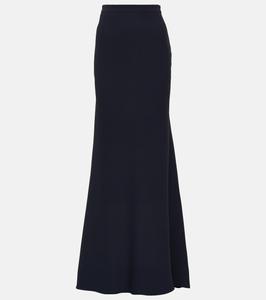 Юбка макси из шелка с высокой посадкой Valentino, синий