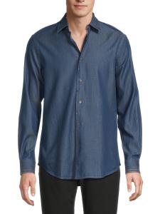 Рубашка из шамбре с длинным рукавом, классического кроя Paul Smith, индиго