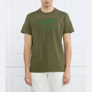 Футболка стандартного кроя с аппликацией в разных техниках RT G-Star Raw, хаки