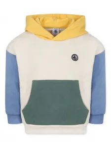 Худи в стиле колор-блок Petit Bateau, светло-бежевый