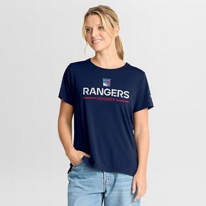 Женская футболка new york rangers authentic pro rink tech в темно-синем цвете Fanatics