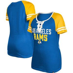 Женская футболка raglan с кружевной шнуровкой royal los angeles rams New Era