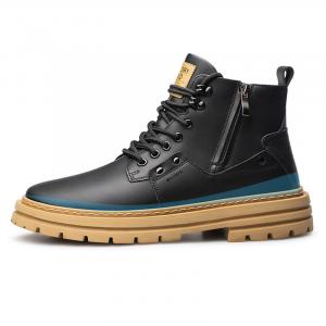 Black-tailed deer Чернохвостые оленьи короткие ботинки Мартин мужские черные увеличивающие рост, цвет Black Height Increasing