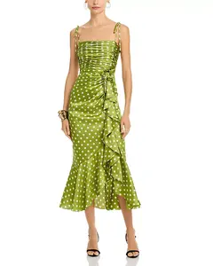 Платье Камиллы в горошек Cinq À Sept, зеленый