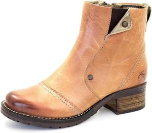 Кожаные ботильоны Dromedaris Kassia с застежкой-молнией внутри, Saddle