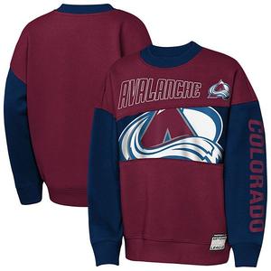 Толстовка youth burgundy/navy colorado avalanche impact player Outerstuff