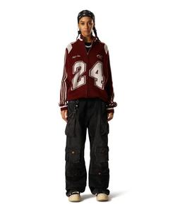 Женский жаккардовый кардиган на молнии, размер 24 AELFRIC EDEN, Red