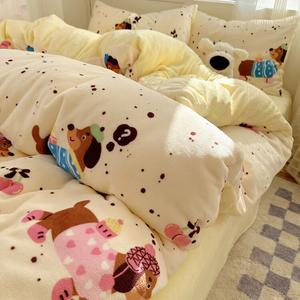 Disney Комплект постельного белья, 3 предмета, 150x200 см, теплосберегающий, дышащий, цвет F-Cheese Spicy Dog