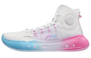 Баскетбольные кроссовки YuShuai 14 Boom мужские высокие стандартные белые/лунные белые синие Lining