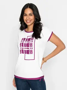 Рубашка с принтом Вдохновение "Рубашка" Inspirationen, цвет Ecru-Magenta-Bedruckt