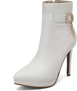 Женские ботильоны Alsoloveu на платформе с высоким каблуком, зауженным носком, высоким каблуком и боковой молнией, модные вечерние ботинки