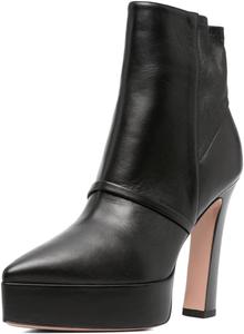 Женские ботильоны XYD с высоким каблуком на платформе, с боковой молнией, заостренным носком и тонким ремешком, ботинки до щиколотки для вечеринок и клубов, Black