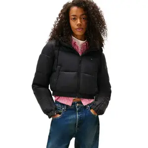 Укороченная стеганая куртка Tommy Jeans DW0DW18313, черный