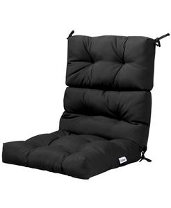 Мягкая подушка для стула с пуговицами для использования внутри и снаружи помещений, для патио, 22" x 20" x 25,5" Costway, черный