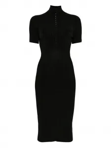 Платье миди в рубчик Mugler, черный