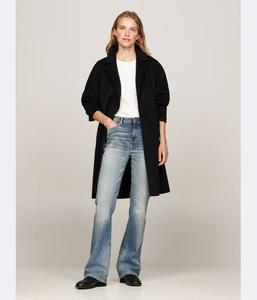 Пальто шерстяное Tommy Hilfiger с поясом, черный