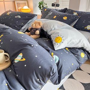 Antarctic Пододеяльник 180х220 см из мягкой фланели, комплект из 4 предметов, цвет Interstellar Journey