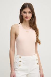 Хлопковая майка Twinset, розовый