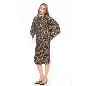 Женское платье миди Billie с длинными рукавами и лодочкой Alexia Admor, Brown Zebra