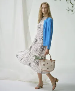 Мини-платье в горошек с плиссировкой Studio Picone, цвет White(190)