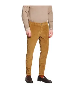 Горчичные вельветовые брюки, приталенный крой Mason'S, желтый