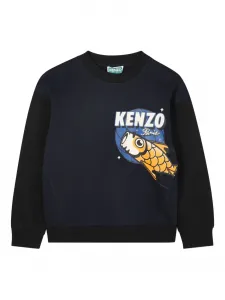 Толстовка с принтом Kenzo Kids, синий