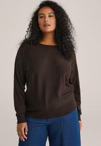 Толстовка WE Fashion CURVE, Dark Brown