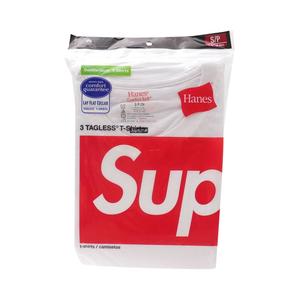 Футболки без тегов Supreme x Hanes (3 шт.), белые