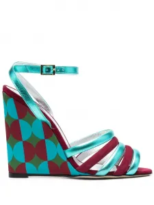 Босоножки Tones 135 на танкетке La DoubleJ, синий