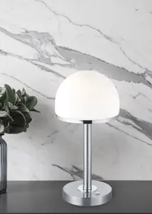 TRIO Leuchten Светодиодная настольная лампа "Берлин" Ø 19,5 см, Высота: 39,0 см, цвет nickelfarben