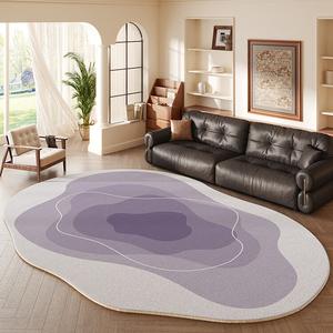 Budis Ковер 200х300 см для гостиной и спальни, американский винтажный круглый, моющийся, светло-фиолетовый