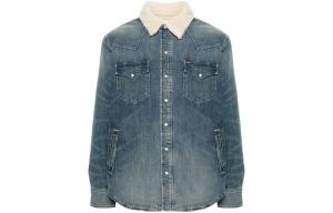 Polo Ralph Lauren Куртка с воротником из овчины на пуговицах, Blue