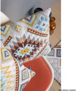 Подушка для вышивки крестом "Этническая", готовый рисунок для вышивки Vervaco