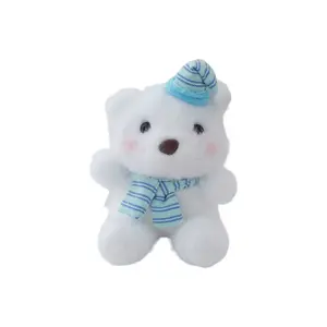 Шапка-шарф для сна плюшевые куклы медвежата высота 16см XTHOT, белый