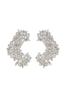 Серьги с цирконами JIL SANDER, серебяный