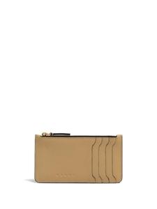 Marni кожаный футляр для карт на молнии, нейтральный цвет