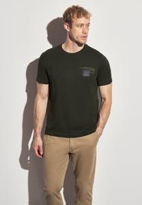 Футболка Street One MEN Print T-shirt, Grün/Mottled Dark Green