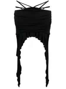 Мини-юбка асимметричного кроя со сборками Misbhv, черный