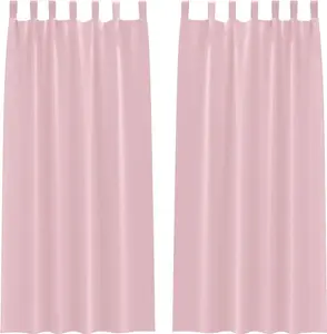 Плотные шторы с кольцами, 2 шт., нежно-розовые, 260 x 140 см vidaXL